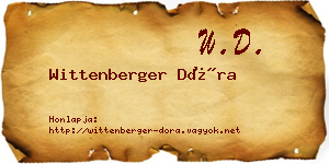 Wittenberger Dóra névjegykártya